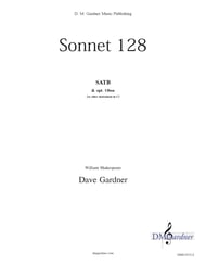 Shakespeare's Sonnet 128 SATB choral sheet music cover Thumbnail